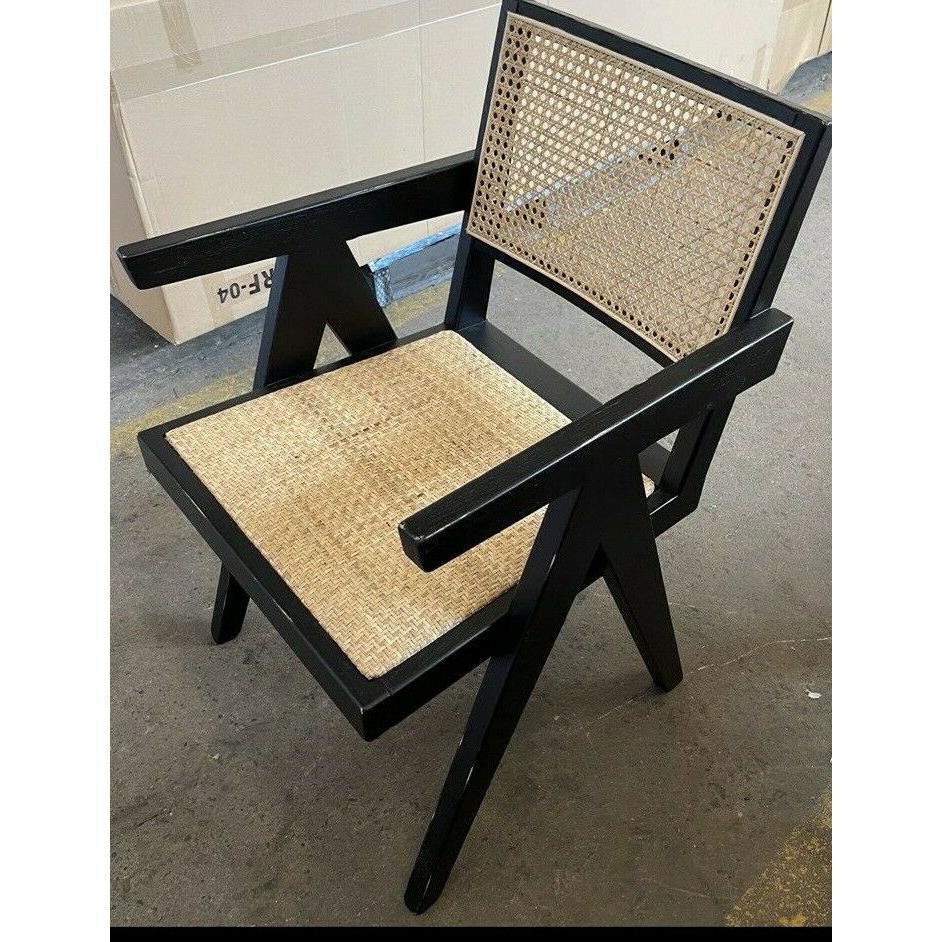 BELVIL RATTAN CHAIR HAMPTON ARMCHAIR IN RUBBED DOWN WALNUT