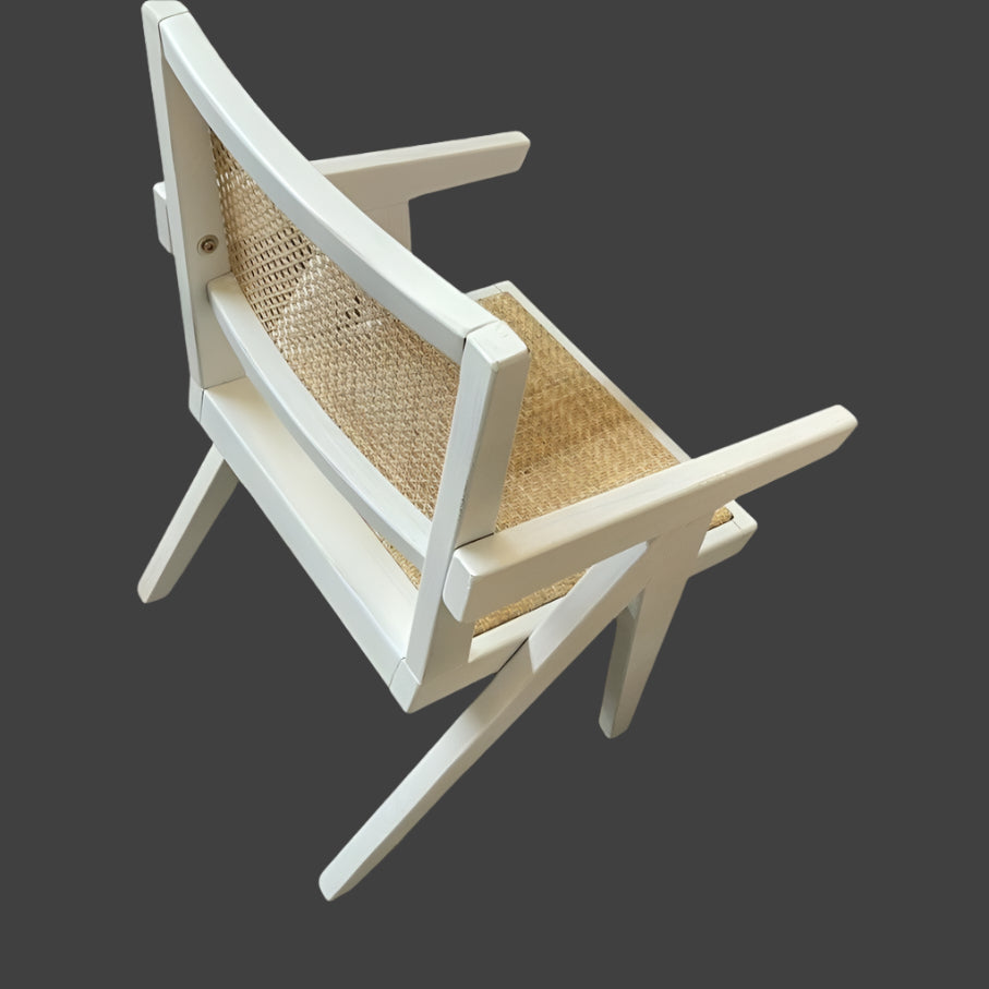 BELVIL RECYCLED ELM/RATTAN CHAIR HAMPTON ARMCHAIR IN RUBBED DOWN BLACK - MyChocolateWood