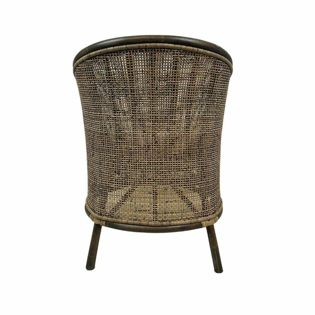 CAMINO RATTAN & MANGO TUB CHAIR ARMCHAIR LOUNGE CHAIR EASY CHAIR BLACK SHADOW - MyChocolateWood