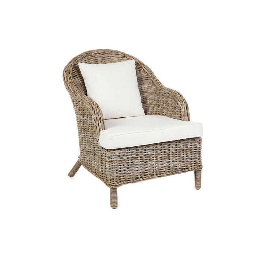 MULAN KUBU GREY RATTAN LOUNGE CHAIR ACCENT CHAIR/ ARMCHAIR /EASY CHAIR