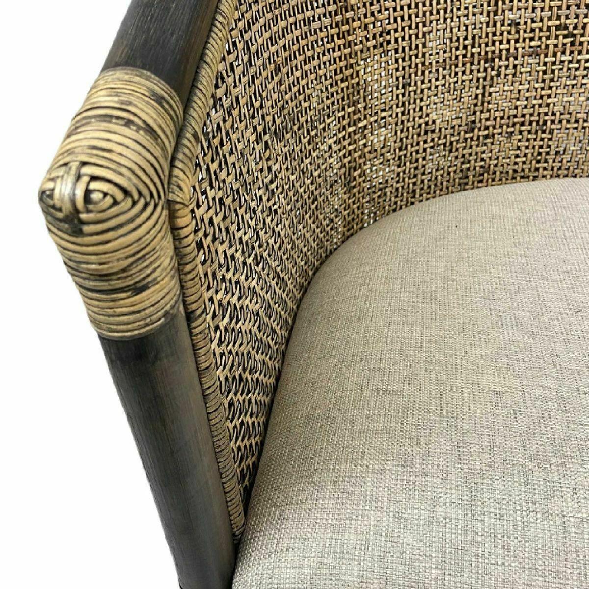 CAMINO RATTAN & MANGO TUB CHAIR ARMCHAIR LOUNGE CHAIR EASY CHAIR BLACK SHADOW - MyChocolateWood