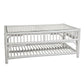 EURO SOLID WHITE RATTAN COFFEE TABLE WITH GLASS TOP - MyChocolateWood