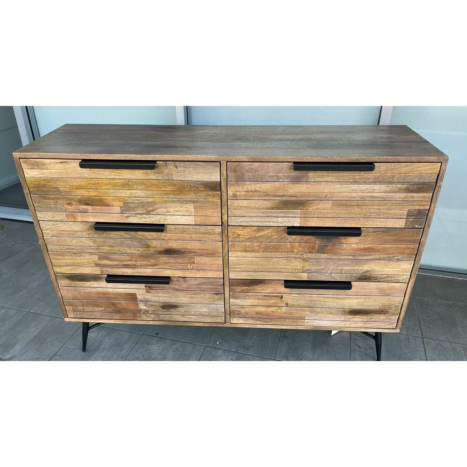 LEXINGTON 6 DRAWER DRESSER IN BURNT BROWN - FLOOR STOCK CLEARANCE - MyChocolateWood