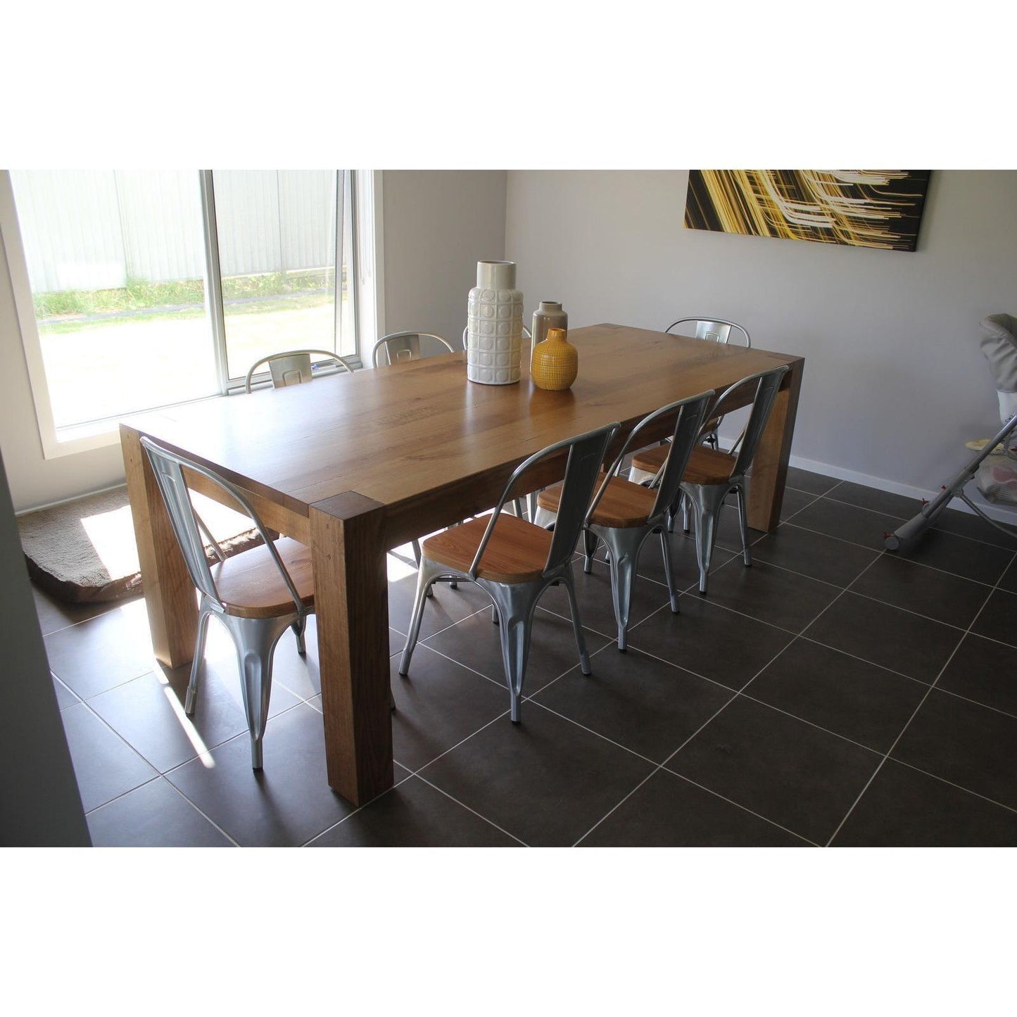 GAINELL DINING TABLE - SOLID TASSIE OAK HARDWOOD TIMBER