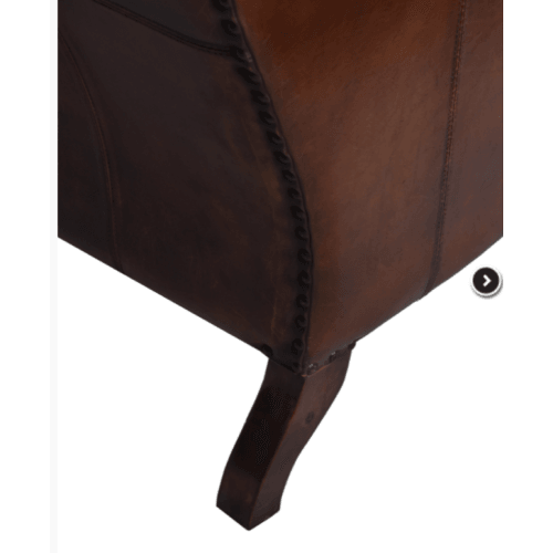 GROSVENOR ANTIQUE TOP GRAIN LEATHER ARMCHAIR/CLUB CHAIR /LOUNGE CHAIR IN CARAMEL