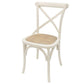 KENSIT HAMPTON RECYCLED ELM DINING TABLE IN 2 TONE FINISH PARQUETRY TOP 245CM + 8 MELROSE CROSS BACK DINING CHAIRS- WHITE - MyChocolateWood