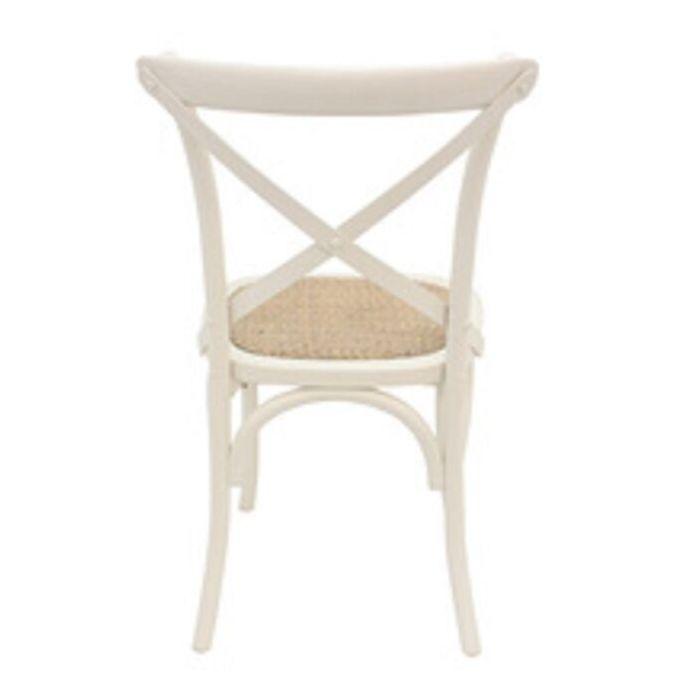 VALENTINA ROUND DINING TABLE 120CM- ALL NATURAL+ 5 MELROSE CROSS BACK CHAIRS IN SOLID WHITE