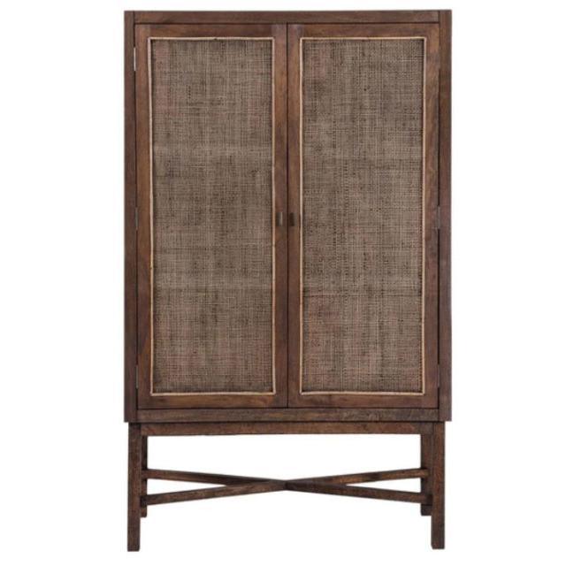 ELDRIDGE SOLID MANGO WOOD TIMBER TALL CUPBOARD CABINET WALL UNIT HONEY BROWN - MyChocolateWood