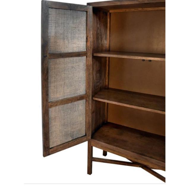 ELDRIDGE SOLID MANGO WOOD TIMBER TALL CUPBOARD CABINET WALL UNIT HONEY BROWN - MyChocolateWood
