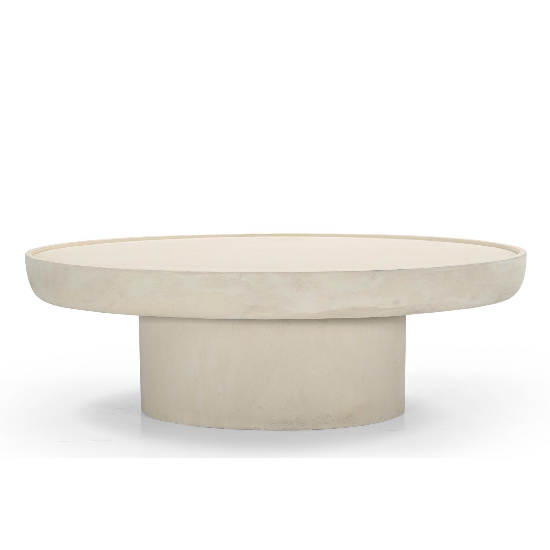 HORIZON OBLONG 120CM COFFEE TABLE MANGO WOOD/ CREAM CONCRETE FINISH