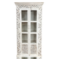 MANCHUELA 2 DOORS ORNATE ASIAN STYLE DISPLAY CABINET IN MANGO WOOD - MyChocolateWood