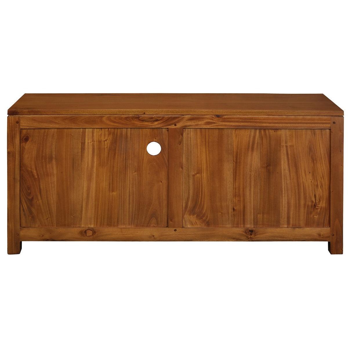 PARIS SOLID MAHOGANY TV UNIT 120CM WITH 2 DRAWERS IN LIGHT PECAN