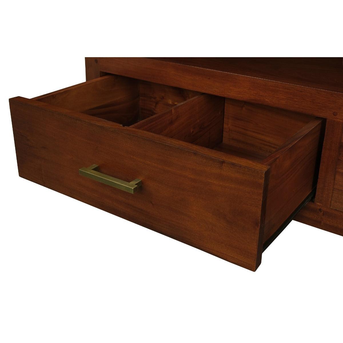 PARIS SOLID MAHOGANY TV UNIT 120CM WITH 2 DRAWERS IN MAHOGANY