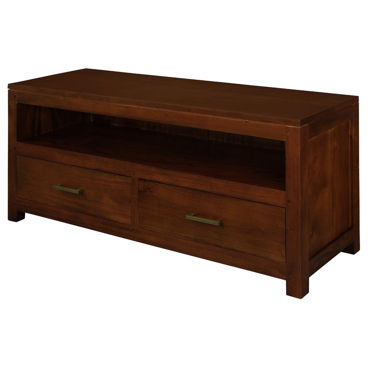 PARIS SOLID MAHOGANY TV UNIT 120CM WITH 2 DRAWERS IN MAHOGANY