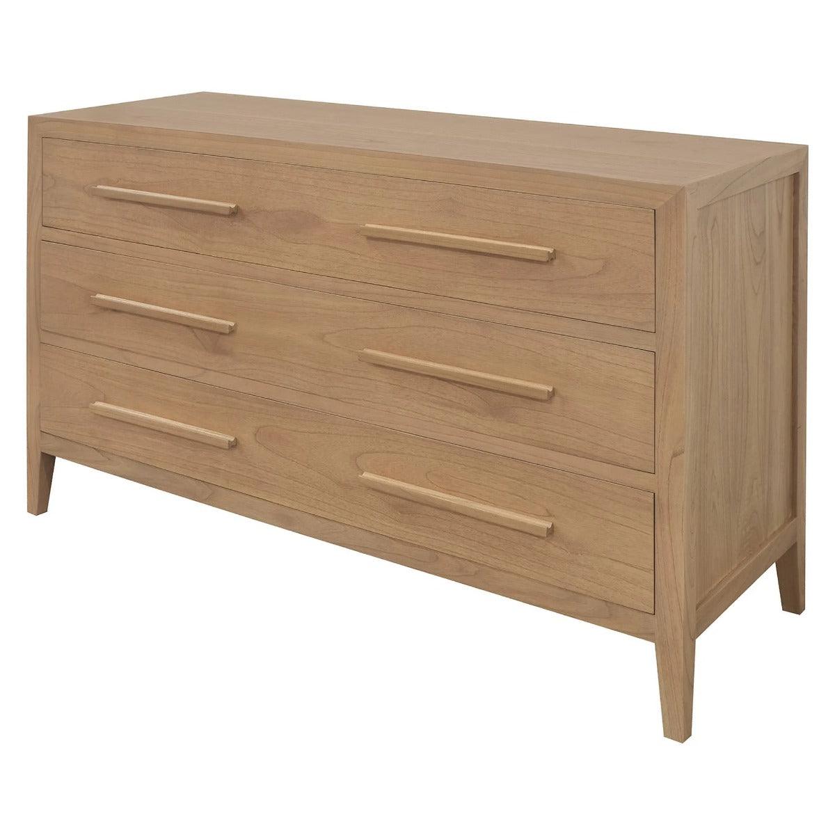 DION 3 DRAWERS DRESSER SOLID MINDI WOOD NATURAL