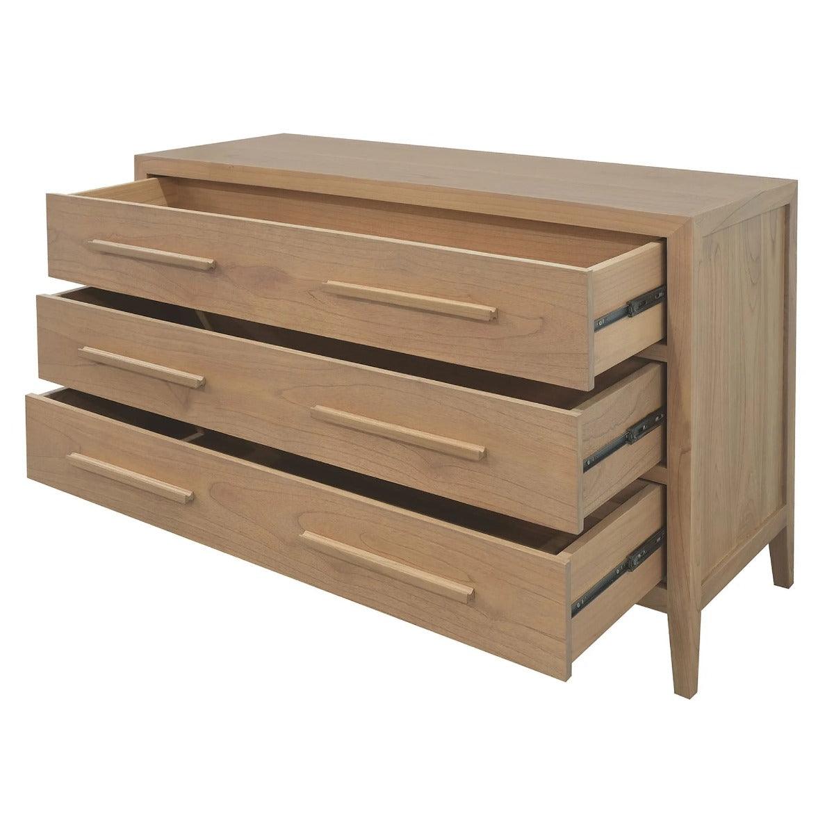 DION 3 DRAWERS DRESSER SOLID MINDI WOOD NATURAL