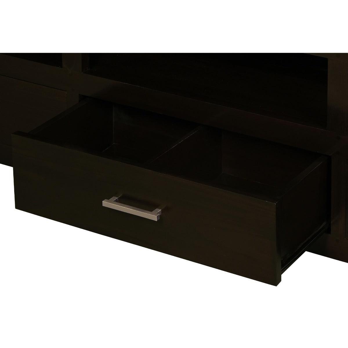 PARIS SOLID MAHOGANY TV UNIT 190CM WITH 3 DRAWERS IN CHOCOLATE