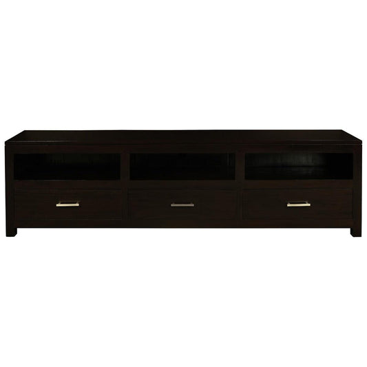 PARIS SOLID MAHOGANY TV UNIT 190CM WITH 3 DRAWERS IN CHOCOLATE