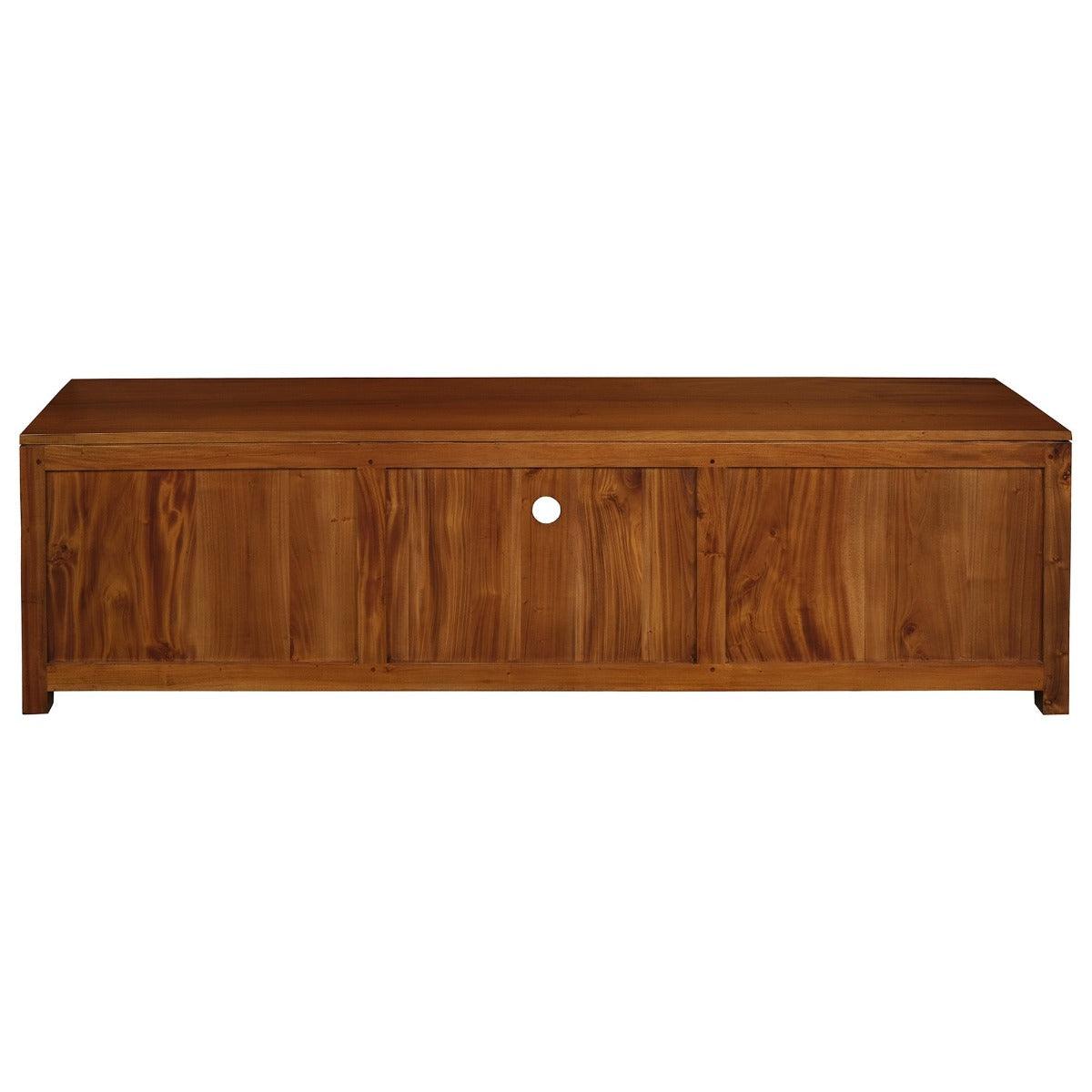 PARIS SOLID MAHOGANY TV UNIT 190CM WITH 3 DRAWERS IN LIGHT PECAN