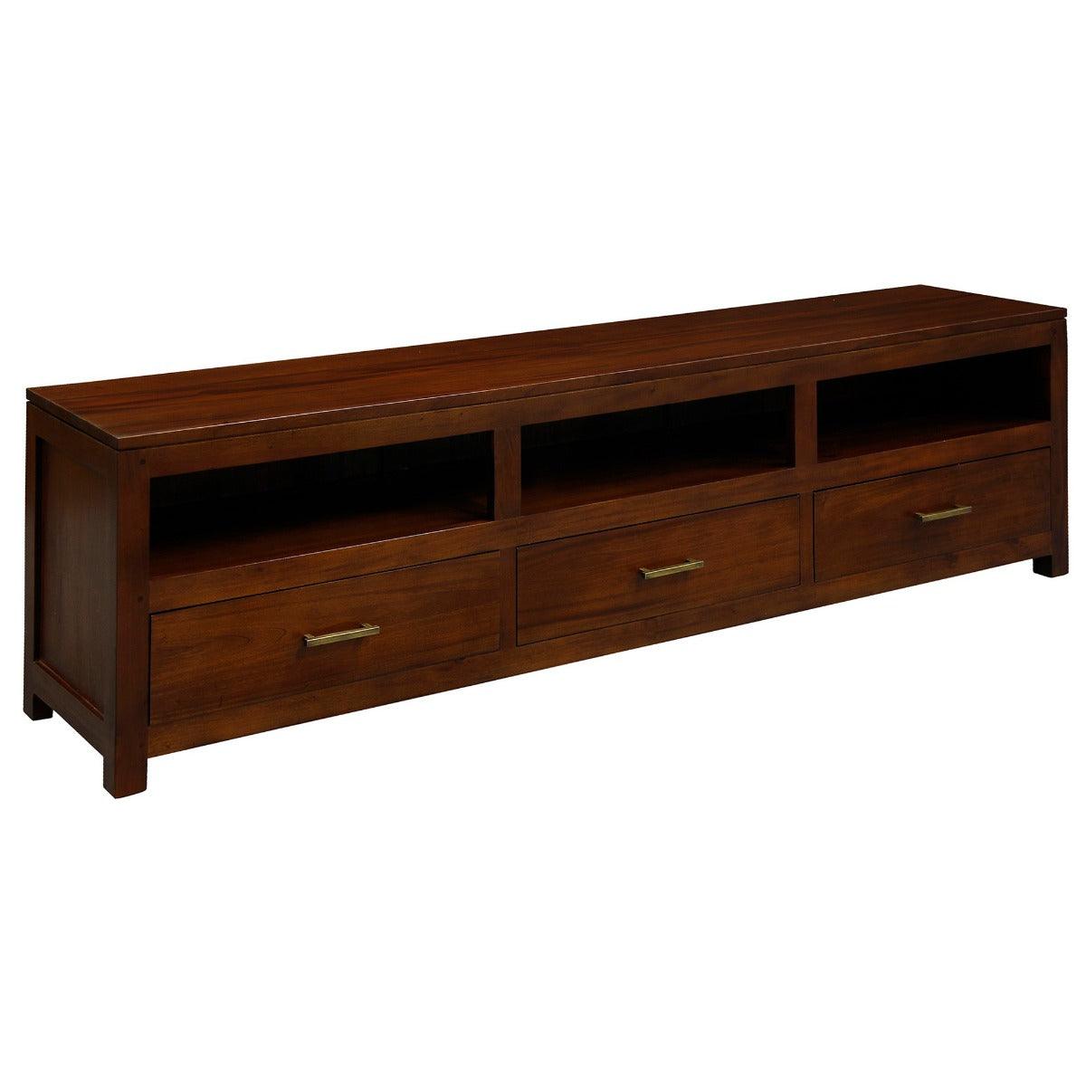 PARIS SOLID MAHOGANY TV UNIT 190CM WITH 3 DRAWERS IN MAHOGANY