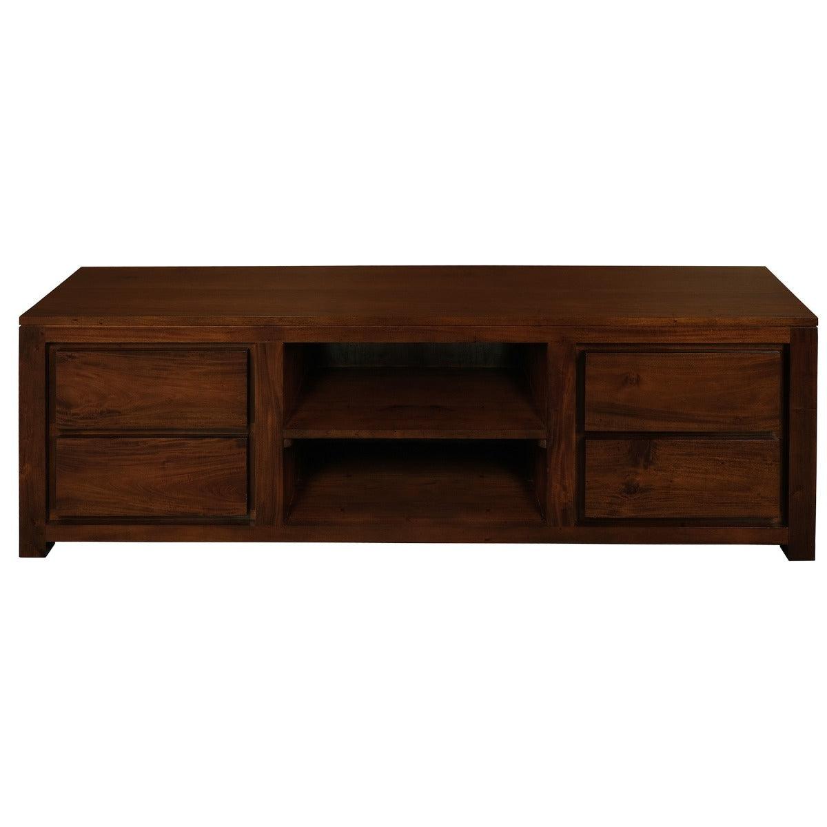 TANAKA SOLID MAHOGANY TV UNIT 1700MM WITH 4 DRAWERS & 2 SHELVES IN MAHOGANY