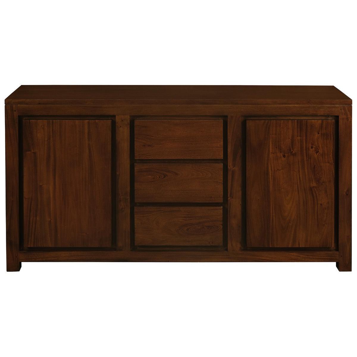 TANAKA SOLID MAHOGANY BUFFET WITH 2 DOORS & 3 DRAWERS IN MAHOGANY FINISH