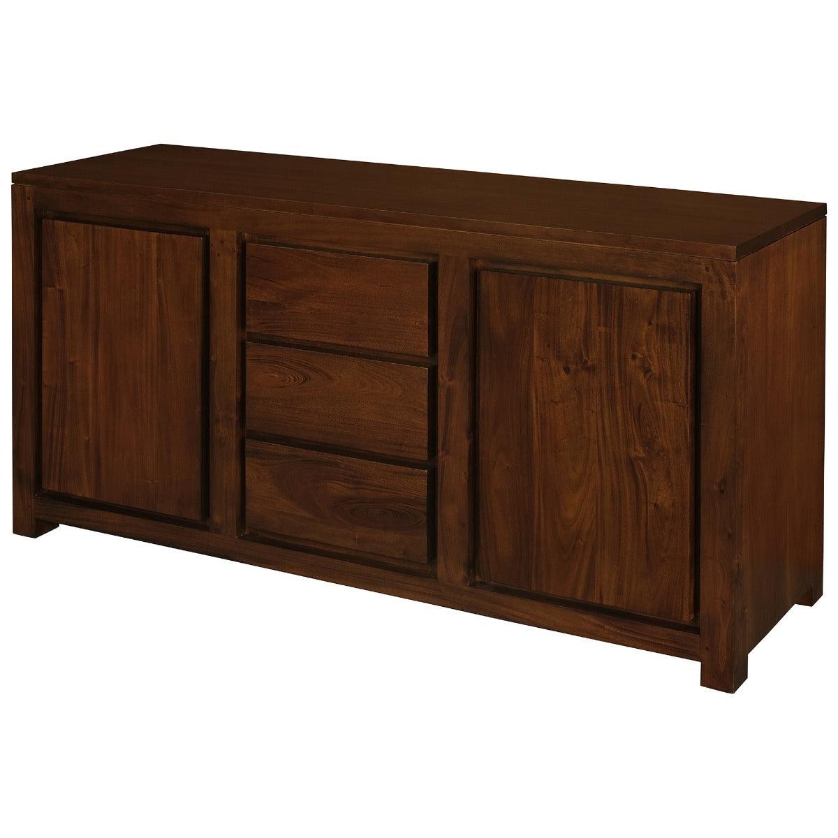 TANAKA SOLID MAHOGANY BUFFET WITH 2 DOORS & 3 DRAWERS IN MAHOGANY FINISH