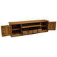 TASMANIA MAHOGANY TIMBER 2 DOORS & 4  DVD SIZE DRAWERS 200CM TV UNIT/ENTERTAINMENT UNIT IN LIGHT PECAN - MyChocolateWood