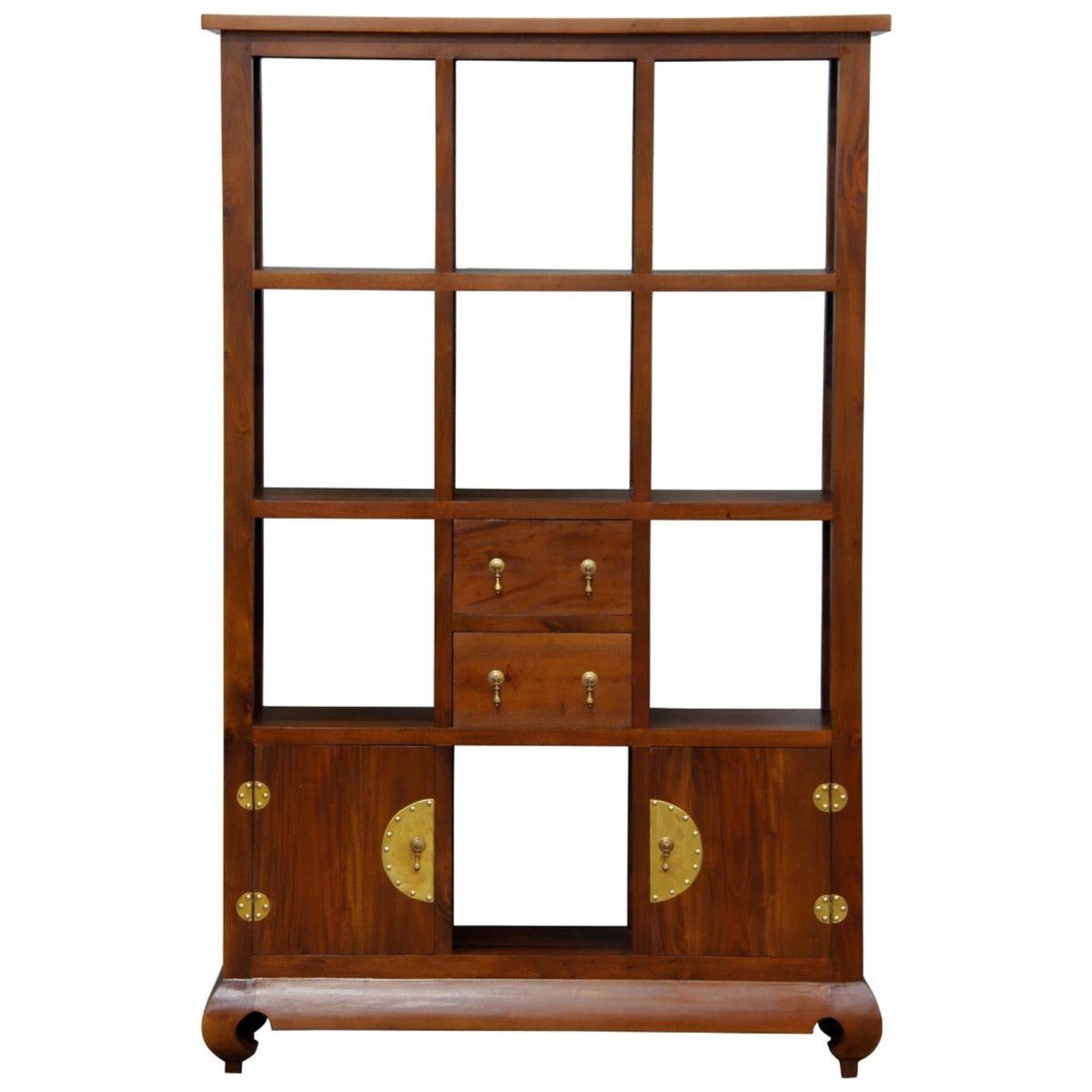 HIROKO SOLID MAHOGANY CHINESE STYLE 2 DOORS & 4 DRAWERS DISPLAY UNIT IN MAHOGANY