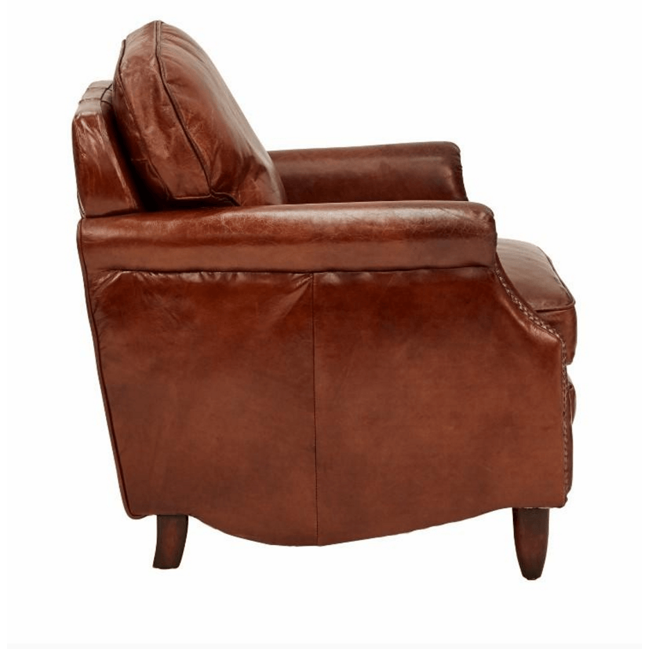 LEXINGTON AGED LEATHER ARMCHAIR IN AGED NATURAL