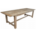 VALENCIA RECYCLED ELM DINING TABLE 184CM + 6 RECYCLED ELM BLACK BERMUDA DINING CHAIRS - MyChocolateWood