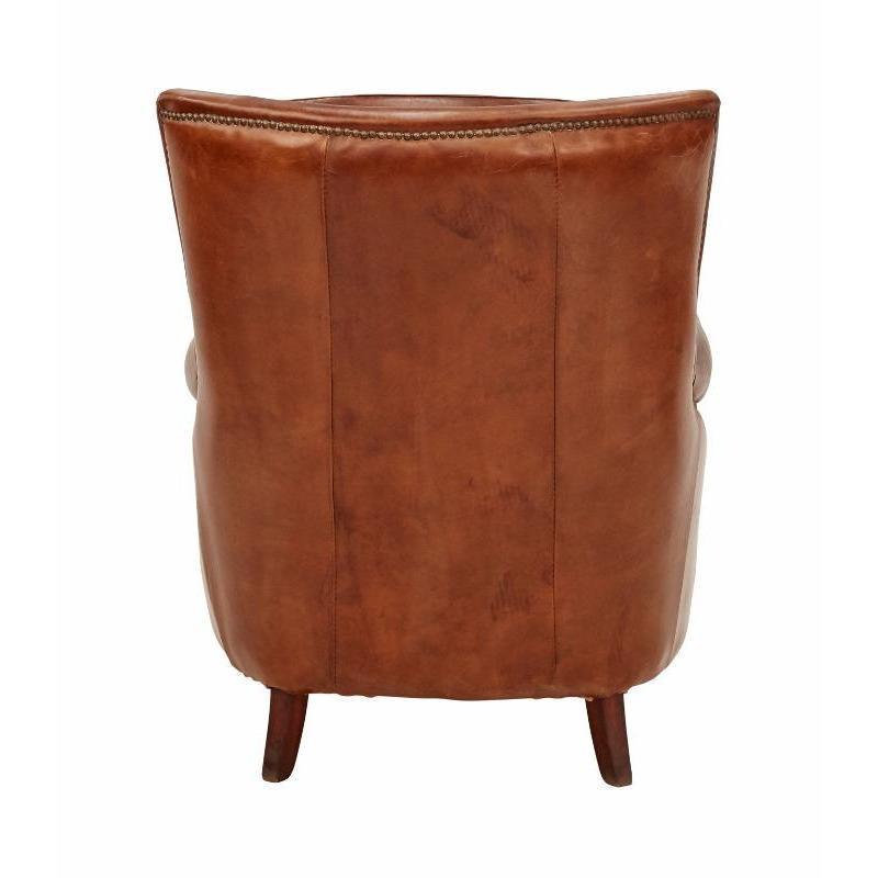 CLEOPATRA AGED LEATHER ARM CHAIR