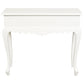 GABRIELLE QUEEN ANN SOLID MAHOGANY CARVED CONSOLE TABLE 1 DRAWER IN SOLID WHITE 90CM - MyChocolateWood