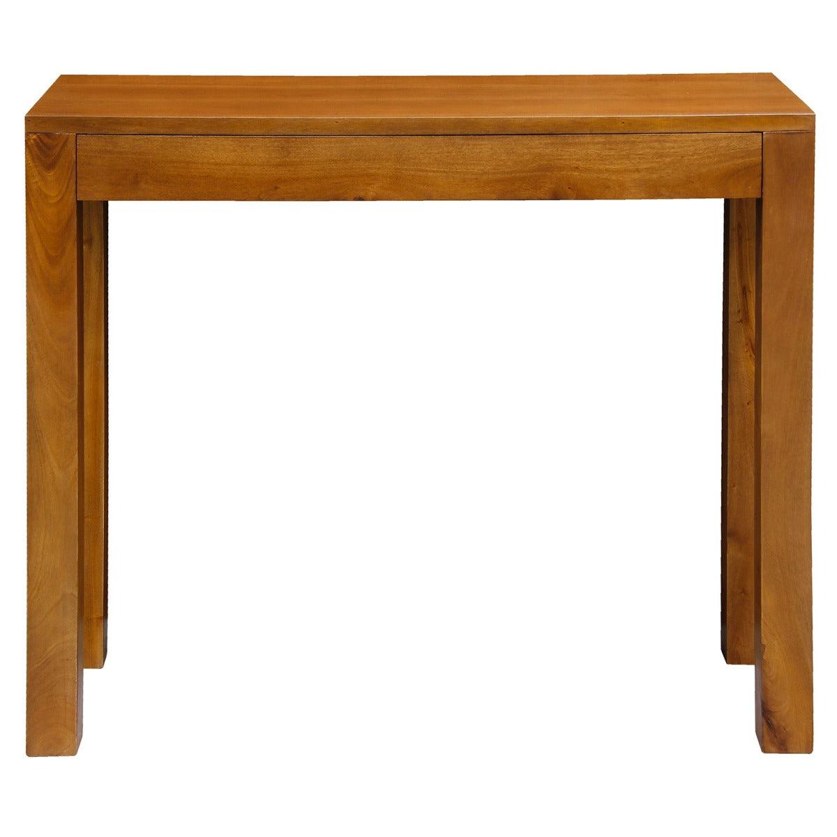 TANAKA SOLID MAHOGANY TIMBER DESK WITH 1 HIDDEN DRAWER IN LIGHT PECAN