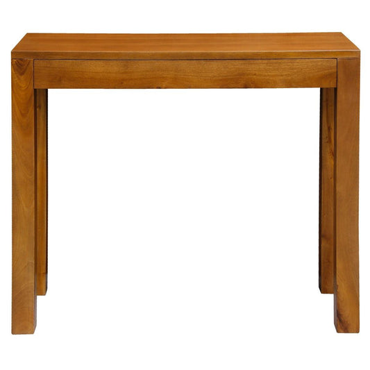 TANAKA SOLID MAHOGANY TIMBER DESK WITH 1 HIDDEN DRAWER IN LIGHT PECAN