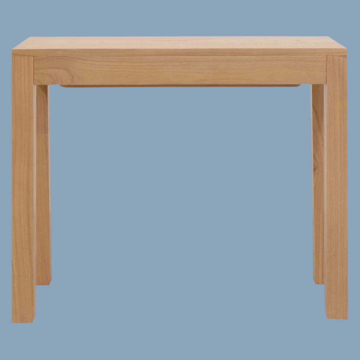 TANAKA SOLID WHITE CEDAR TIMBER CONSOLE TABLE/HALL TABLE WITH 1 HIDDEN DRAWER 90CM