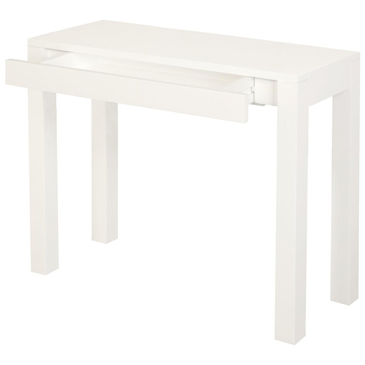 TANAKA SOLID MAHOGANY TIMBER DESK WITH 1 HIDDEN DRAWER - WHITE - MyChocolateWood