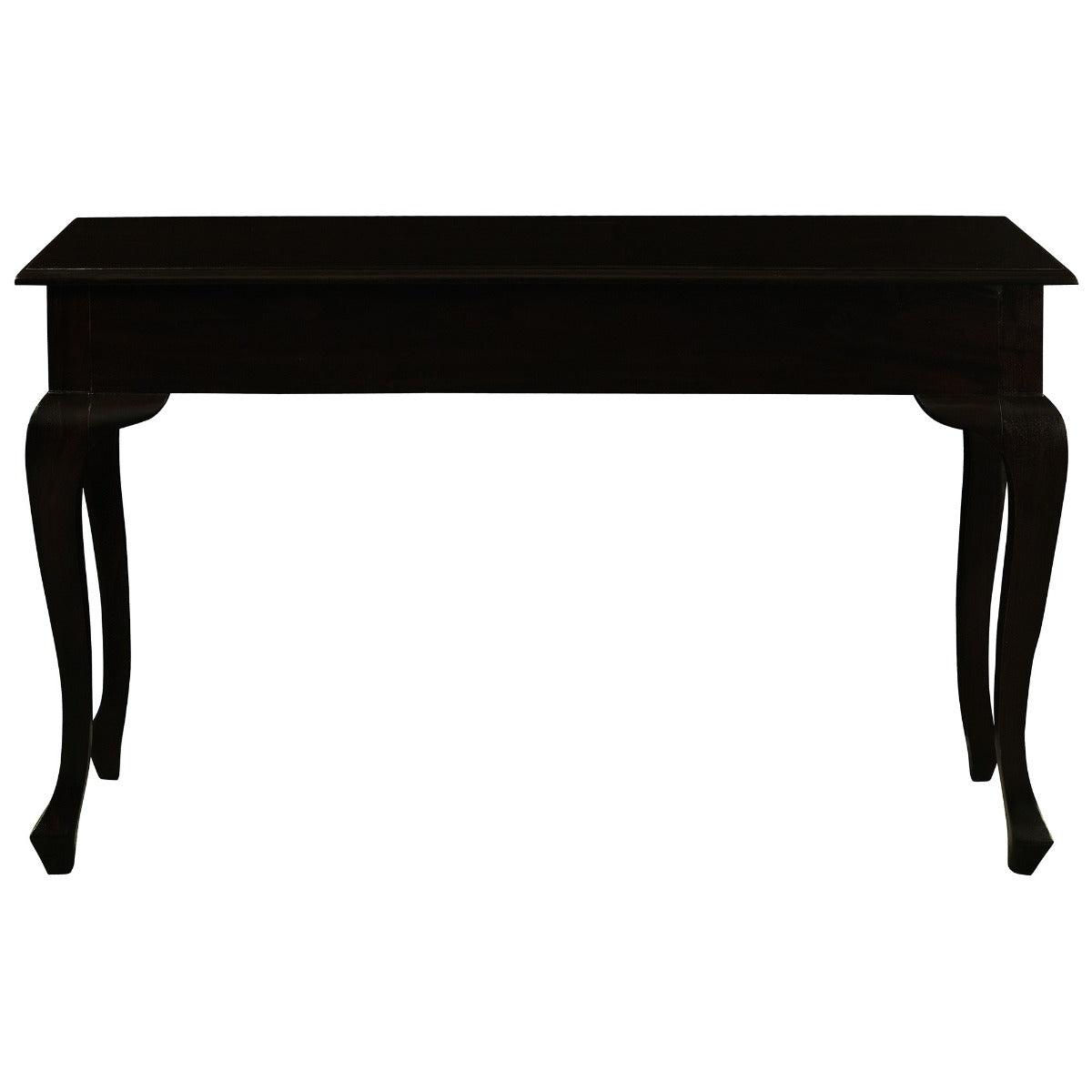 STEWART QUEEN ANN STYLE SOLID MAHOGANY 2 DRAWERS 120CM CONSOLE TABLE IN CHOCOLATE