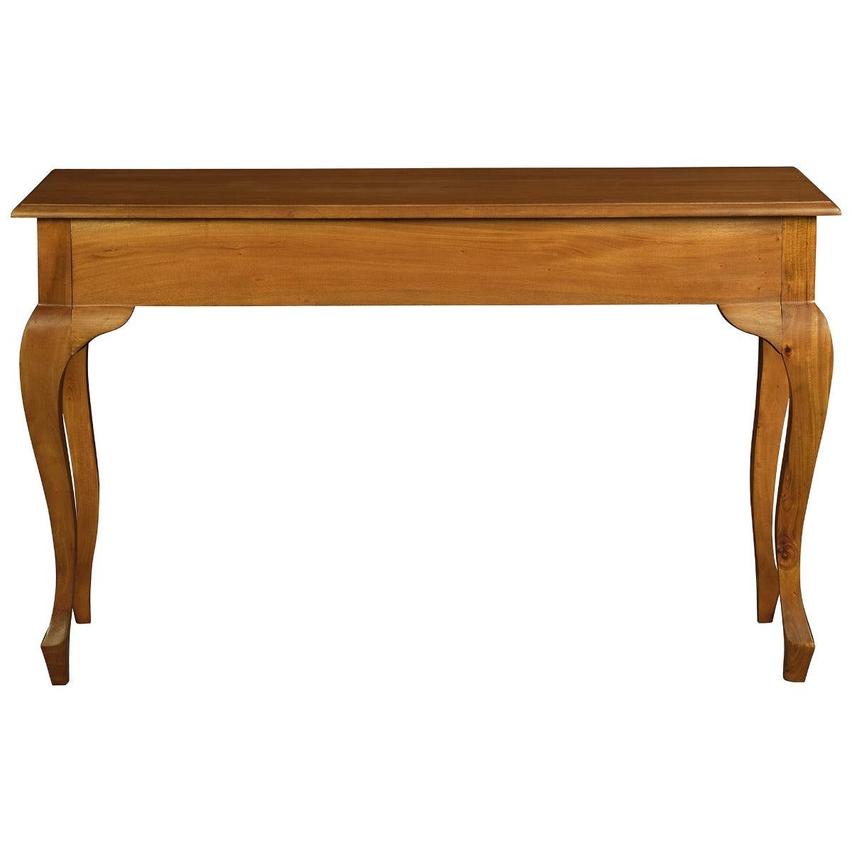 STEWART QUEEN ANN STYLE SOLID MAHOGANY 2 DRAWERS 120CM CONSOLE TABLE IN LIGHT PECAN
