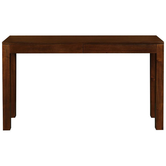 TANAKA SOLID MAHOGANY TIMBER CONSOLE TABLE/HALL TABLE WITH 2 HIDDEN DRAWERS IN MAHOGANY COLOUR