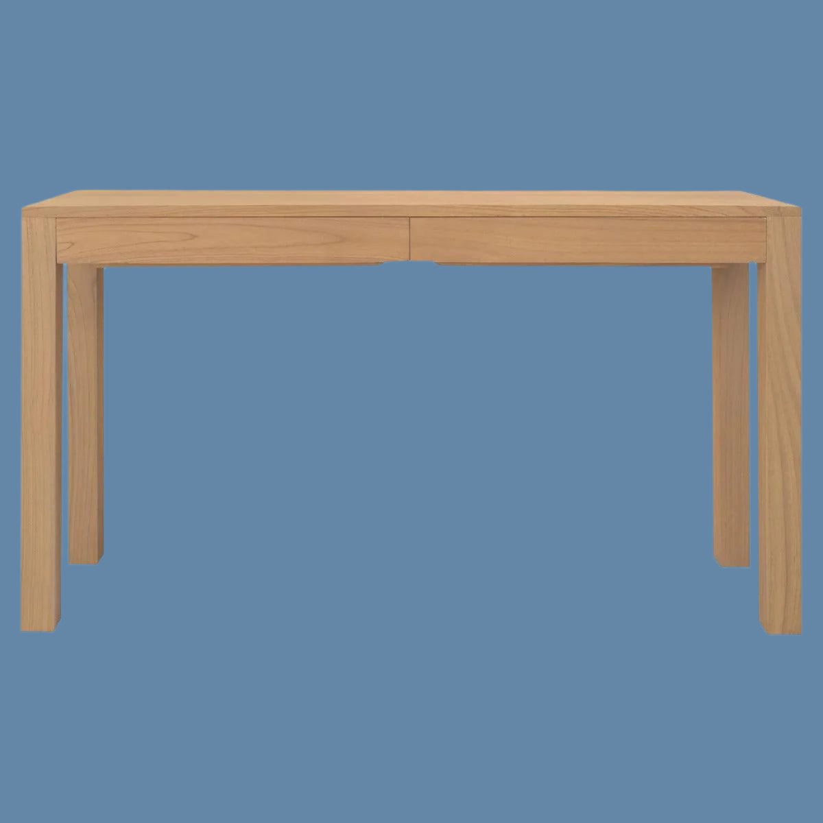 TANAKA SOLID WHITE CEDAR TIMBER CONSOLE TABLE /HALL TABLE WITH 2 HIDDEN DRAWERS 130CM