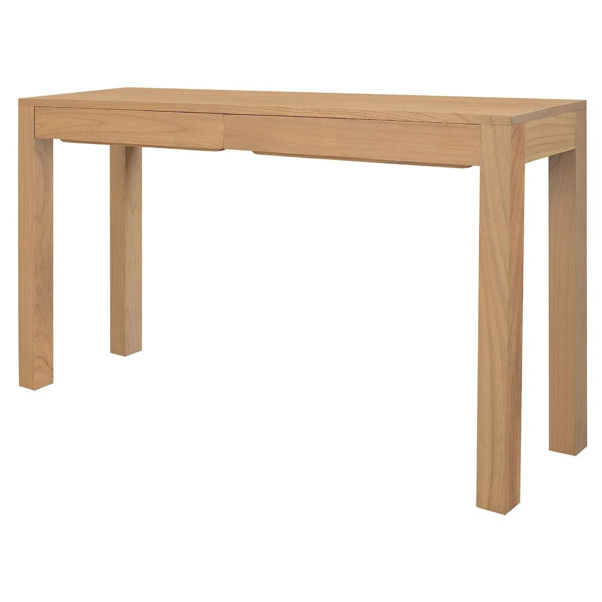 TANAKA SOLID WHITE CEDAR TIMBER CONSOLE TABLE /HALL TABLE WITH 2 HIDDEN DRAWERS 130CM