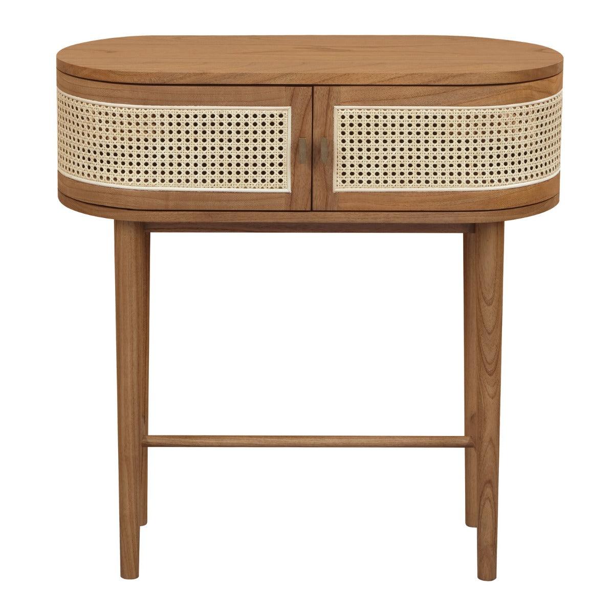 KELLY WHITE CEDAR TIMBER 2 DOORS CONSOLE TABLE ALMOND