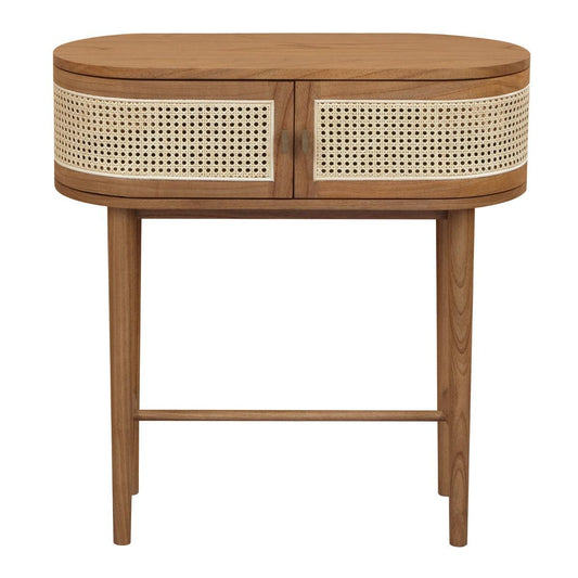 KELLY WHITE CEDAR TIMBER 2 DOORS CONSOLE TABLE ALMOND