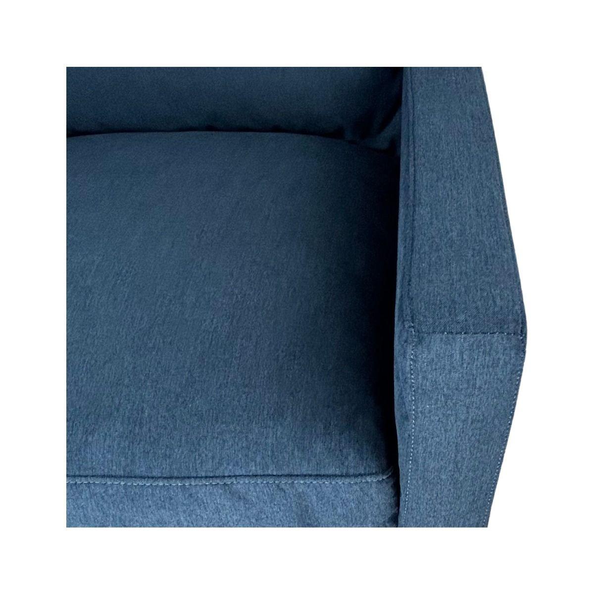 DORAN HAMPTONS STYLE SWIVEL ARMCHAIR LOUNGE CHAIR NAVY FABRIC SLIPCOVER CHAIR - MyChocolateWood