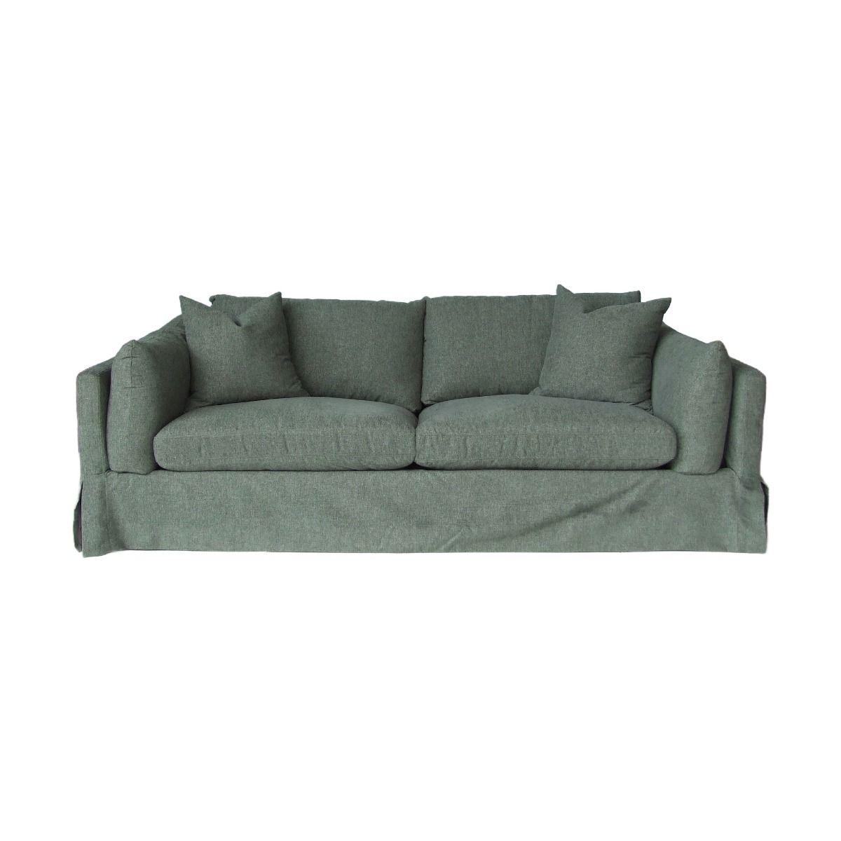 LARK SLIPCOVER SOFA HAMPTONS STYLE IN DEXTER EUCALYPTUS FABRIC
