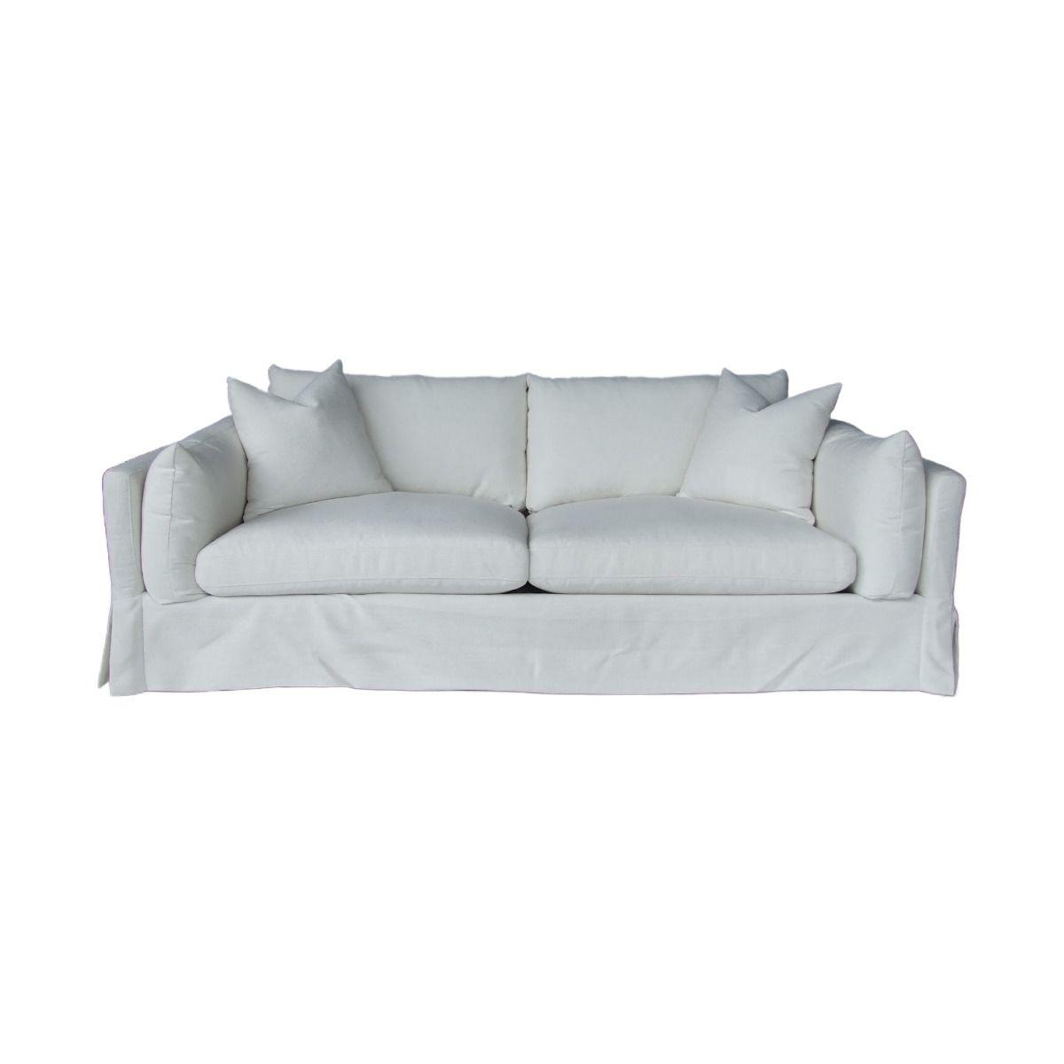 LARK SLIPCOVER SOFA HAMPTONS STYLE IN TANGIER SUGAR FABRIC