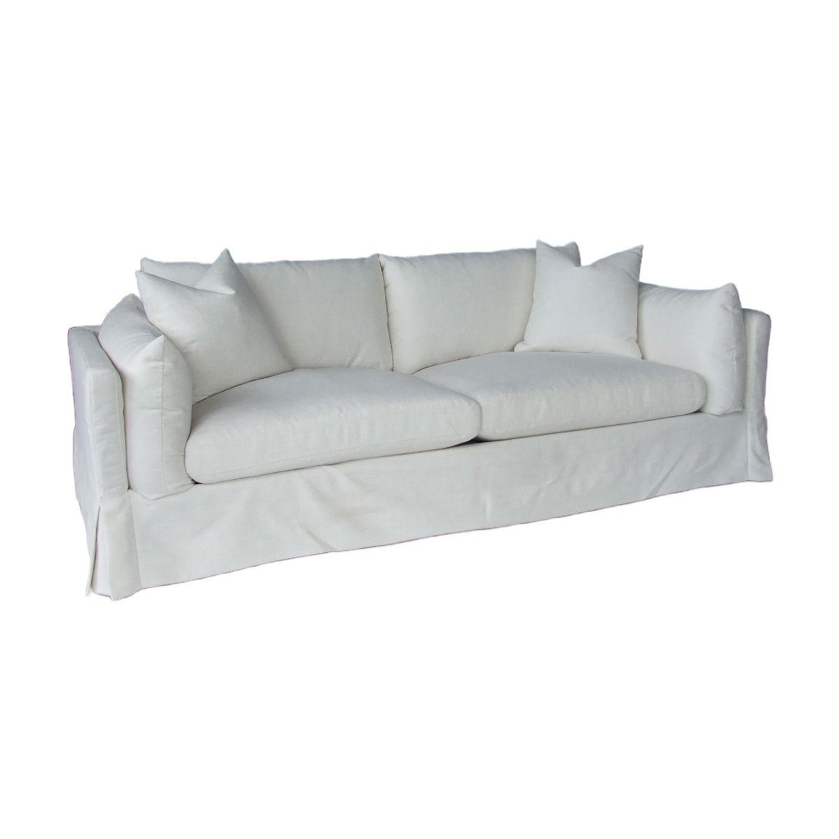 LARK SLIPCOVER SOFA HAMPTONS STYLE IN TANGIER SUGAR FABRIC