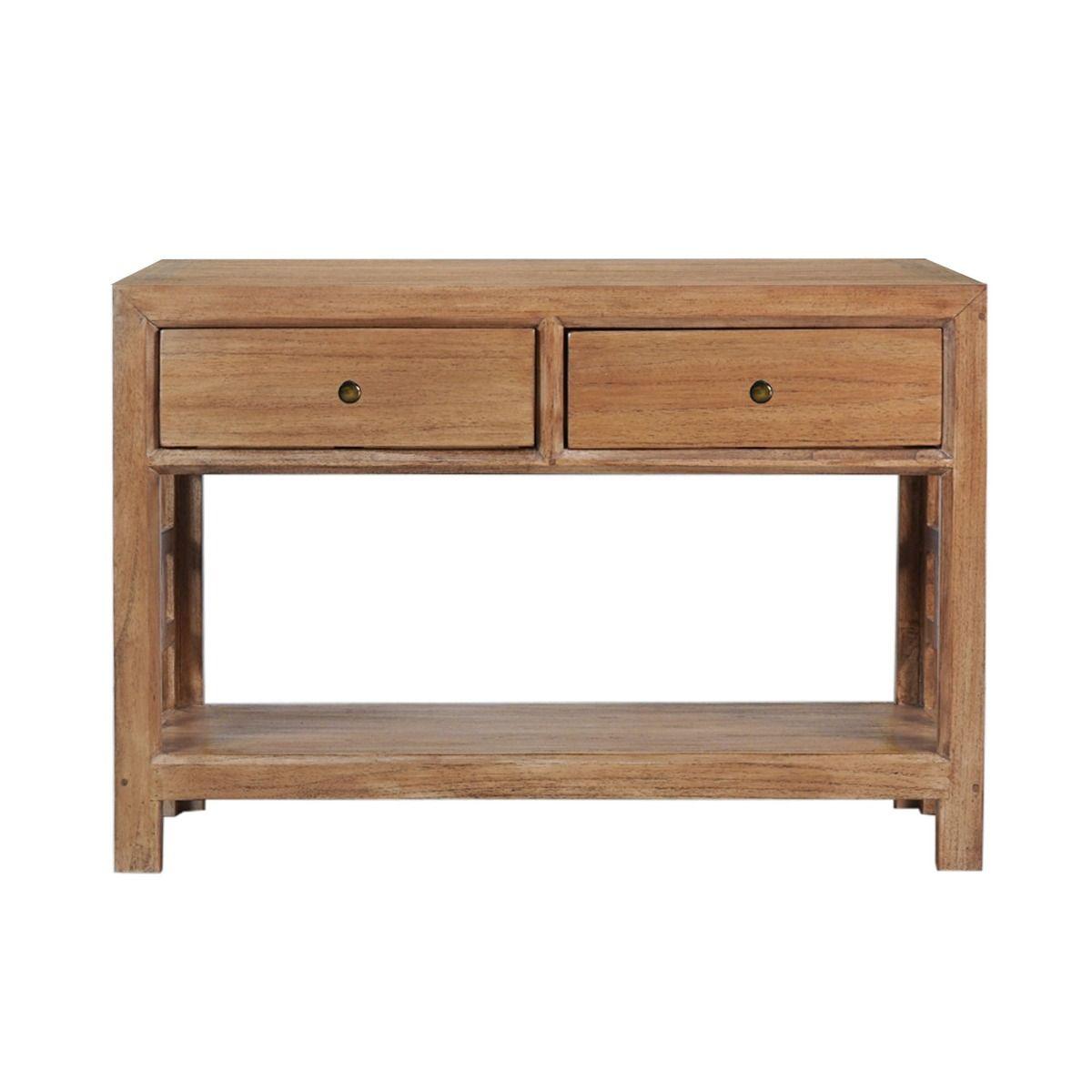 FABRIZIOS CONSOLE TABLEHALL TABLE 2 DRAWERS IN MINDI BROWN