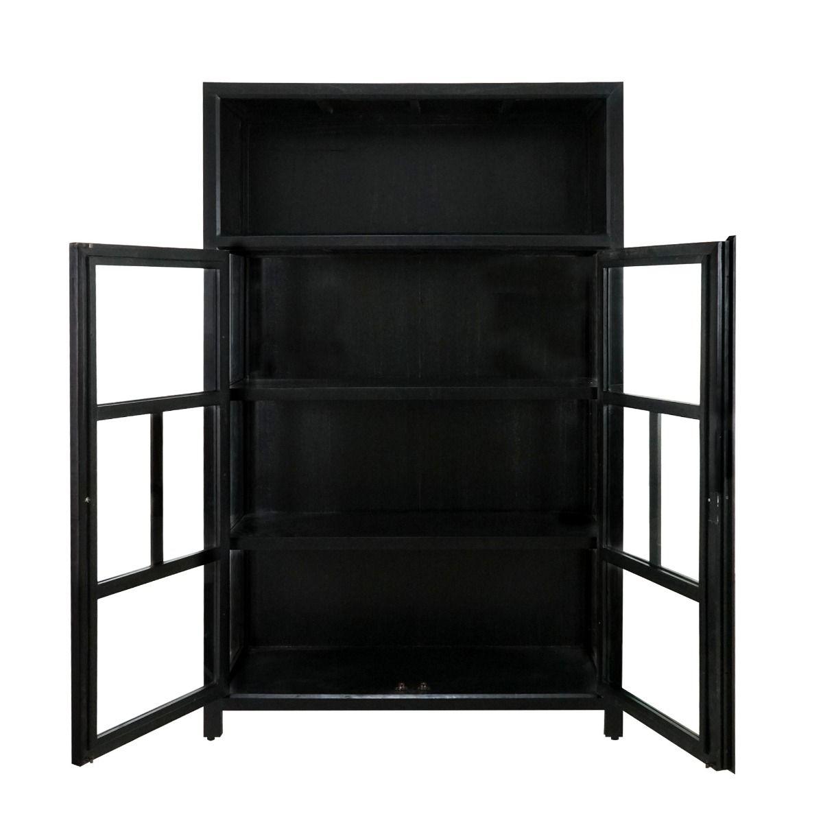 FABRIZIO DISPLAY CABINET IN BLACK - MyChocolateWood